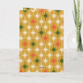 Retro Vintage Midden-Eeuwse Sterpatronen Oker Kaart (Achterkant)