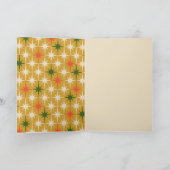 Retro Vintage Midden-Eeuwse Sterpatronen Oker Kaart (Binnen)