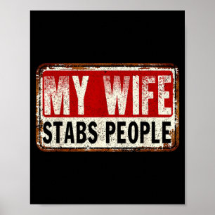 Retro vintage mijn vrouw steekt mensen Illustratie Poster