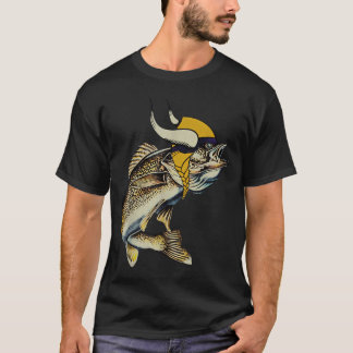 Retro Vintage Minnesota Walleye Vissen Meer T-shirt