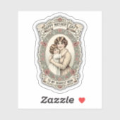Retro Vintage Moederdag Moeder & Kind Sticker (Vel)