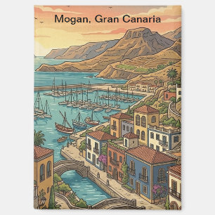Retro Vintage Mogan Gran Canaria Canarische Eiland Magneet