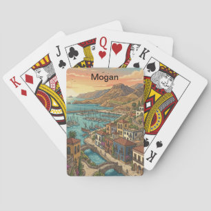 Retro Vintage Mogan Gran Canaria Canarische Eiland Pokerkaarten