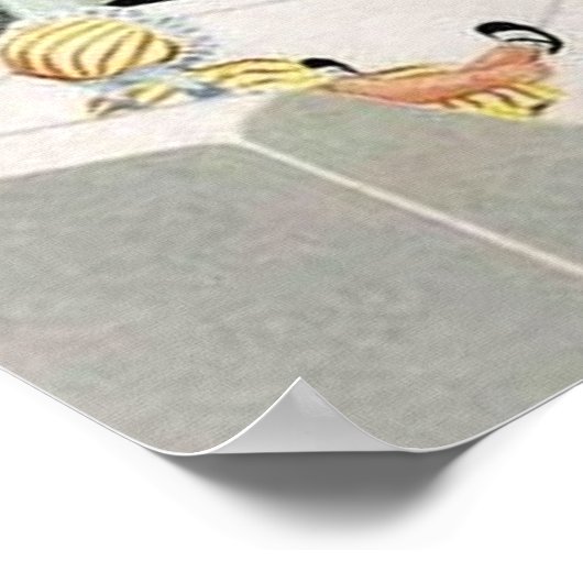 retro vintage Mom Daughter kitchen Poster (Hoek)