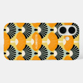 Retro Vintage Mosterd Zwarte Patroon Gepersonalise Case-Mate iPhone Case (Achterkant (horizontaal))