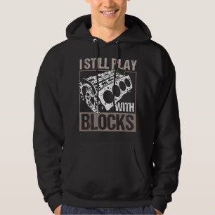 retro vintage motor die ik nog speel met blok voor hoodie
