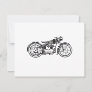Retro Vintage Motorfiets _ Ik Hou Van Mijn Motorfi Feestdagenkaart