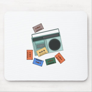 Retro Vintage Muziek uit de Jaren 80 Muismat