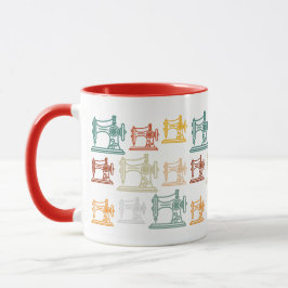 Retro Vintage Naaimachines Patroon - Naai Cadeau Mok