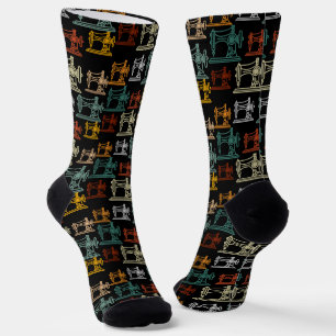 Retro Vintage Naaimachines Patroon - Naai Cadeau Sokken