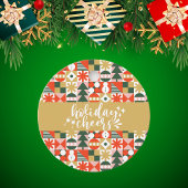 Retro Vintage "naar & van" Scandinavische kerst Rechthoekige Sticker