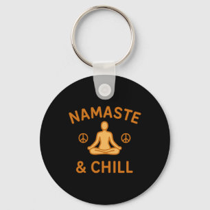 Retro Vintage Namaste En Chill Meditatie En Yoga Sleutelhanger