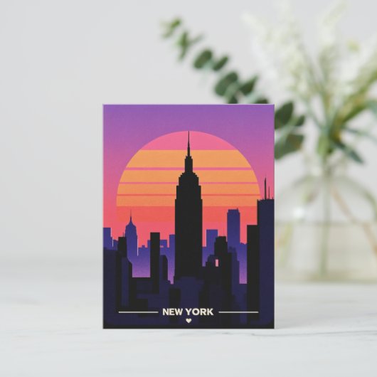 retro vintage New York Briefkaart (Staand voorkant)
