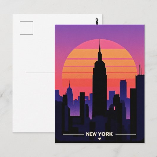 retro vintage New York Briefkaart (Voorkant / Achterkant)