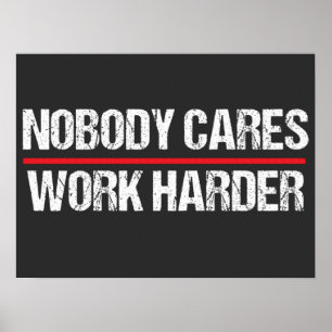 Retro Vintage Niemand Maakt Zich Zorgen Werk Harde Poster