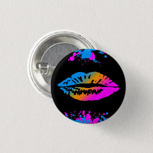 RETRO VINTAGE NIEUWE GOLF LIP SPLATTER LIEFDE SPEL RONDE BUTTON 3,2 CM