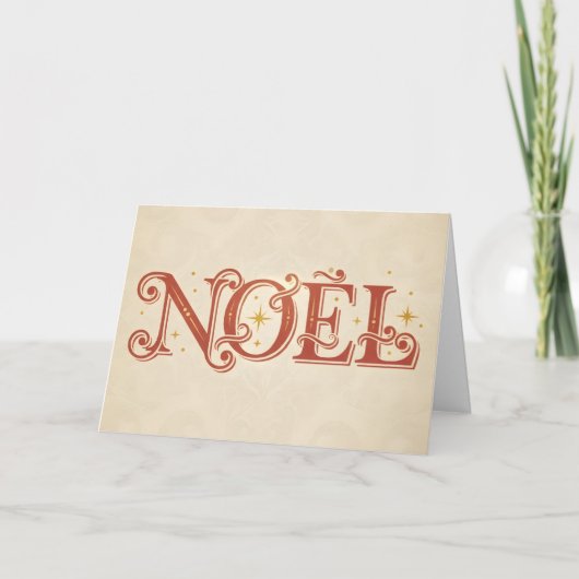 Retro Vintage Noel Kerstmis Feestdagen Kaart (Voorkant)