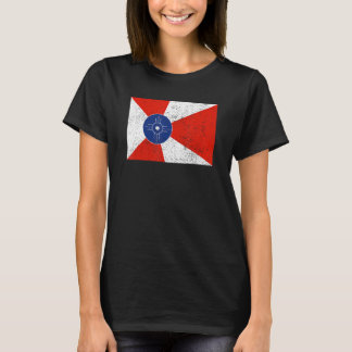 Retro Vintage Noodlijdende Wichita Vlag Kansas Hom T-shirt