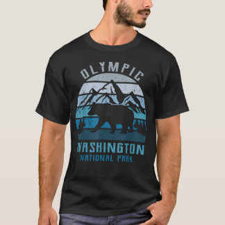 Retro Vintage Olympic National Park Voor Wandelen T-shirt