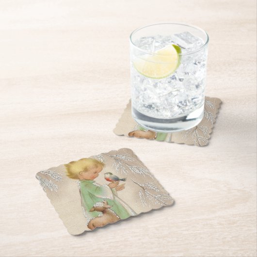 Retro Vintage onderzetter kerstfeest (Insitu)