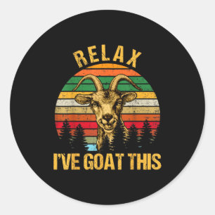 Retro Vintage Ontspan Ik Heb Deze Geit Cadeau Cool Ronde Sticker