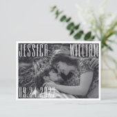 Retro Vintage Oud Geld Trouwfoto  Save The Date (Staand voorkant)