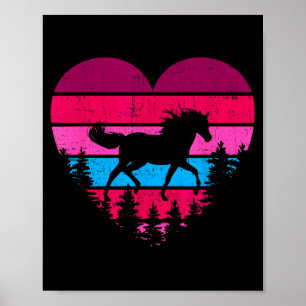 Retro Vintage Paard Hart Valentijnscadeaus Voor Pa Poster