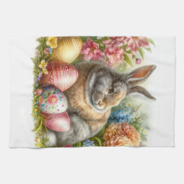 Retro Vintage Paashaas Bloem Keukenhanddoeken