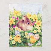 Retro vintage Paashaas vakantie ansichtkaart Feestdagenkaart (Voorkant)