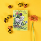 retro vintage paaslam vakantie ansichtkaart feestdagenkaart