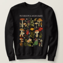 Retro Vintage Paddenstoelen en Wilde Bloemen Grafi