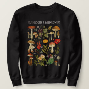 Retro Vintage Paddenstoelen en Wilde Bloemen Grafi Trui
