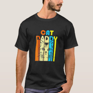Retro Vintage Papa Kat Vaderdag T-shirt