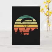 Retro Vintage Paragliding Sunset Gift Kaart (Gele Bloem)