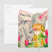 Retro vintage Pasen kind Vakantie ansichtkaart Feestdagenkaart (Voorkant / Achterkant)