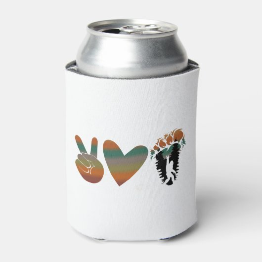 Retro Vintage Peace Love Bigfoot Blikjeskoeler (Blikje Voorkant)