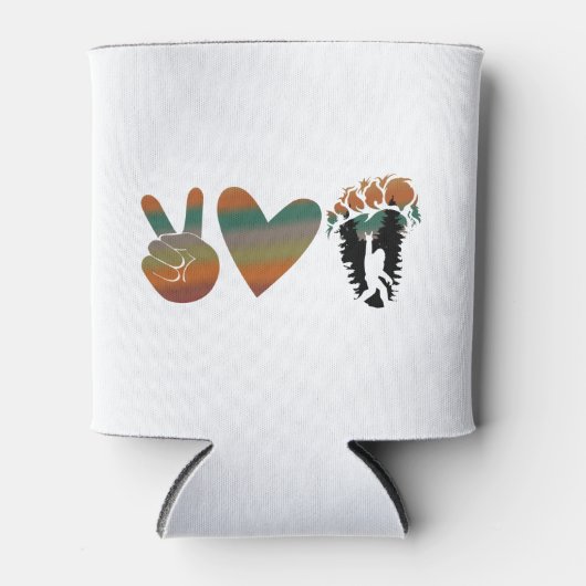 Retro Vintage Peace Love Bigfoot Blikjeskoeler (Voorkant)