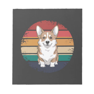 Retro Vintage Pembroke Welsh Corgi Liefhebber Hond Notitieblok