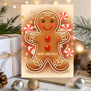 Retro Vintage Peperkoek Kerstvreugde Kerstmis Feestdagen Kaart