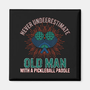 Retro vintage pickleball pensioen vader grappig magneet