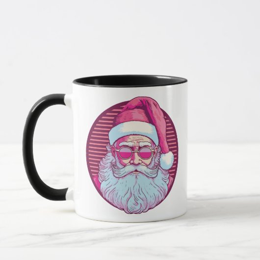Retro vintage pink santa claus mok (Links)
