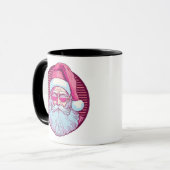 Retro vintage pink santa claus mok (Voorkant links)