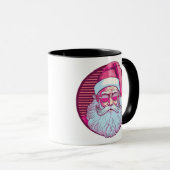 Retro vintage pink santa claus mok (Voorkant rechts)