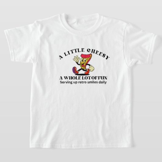 Retro Vintage Pizza Cartoon T-shirt (Laagn)
