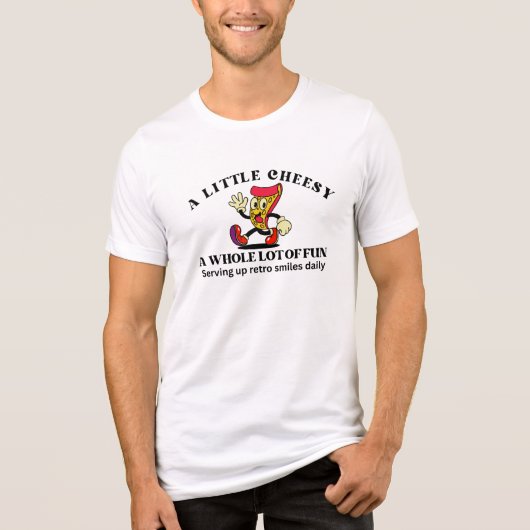 Retro Vintage Pizza Cartoon Tri-Blend Shirt (Voorkant)