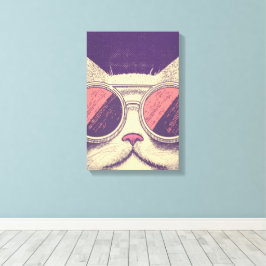 Retro Vintage Poes Canvas Afdruk