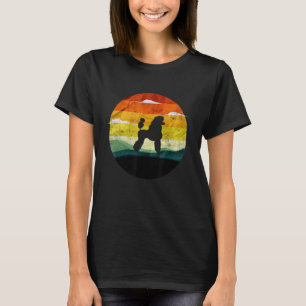 Retro Vintage Poodle Honden Dieren Zonsondergang 6 T-shirt