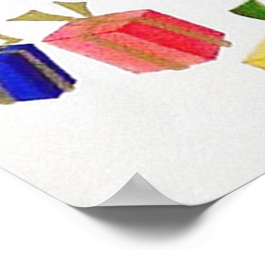 Retro Vintage-poster met kerstinkerken Poster (Hoek)