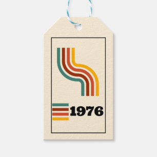 Retro Vintage Poster Verjaardag of Reünie 1976 Cadeaulabel