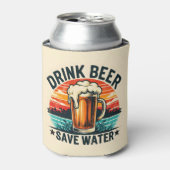Retro Vintage Pret Fun Zonsondergang Bier Blikjeskoeler (Blikje Voorkant)